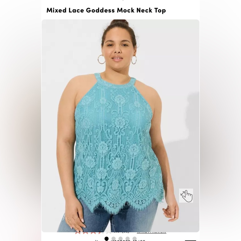 Torrid Aqua Lace Tank